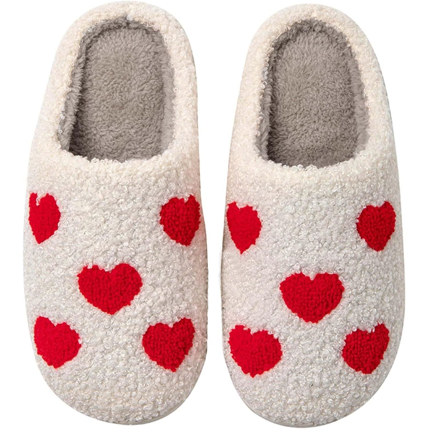 Womens Mens Slippers Retro Memory Foam Cute Cartoon Plush Fluffy Warm Fur Lined Slippers Indoor House Home Winter Shoes