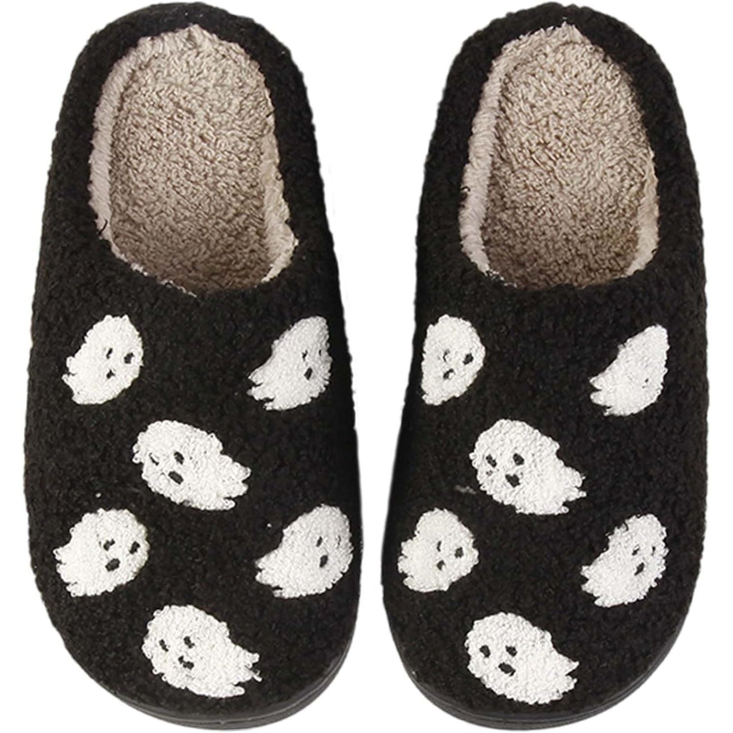 Womens Mens Slippers Retro Memory Foam Cute Cartoon Plush Fluffy Warm Fur Lined Slippers Indoor House Home Winter Shoes