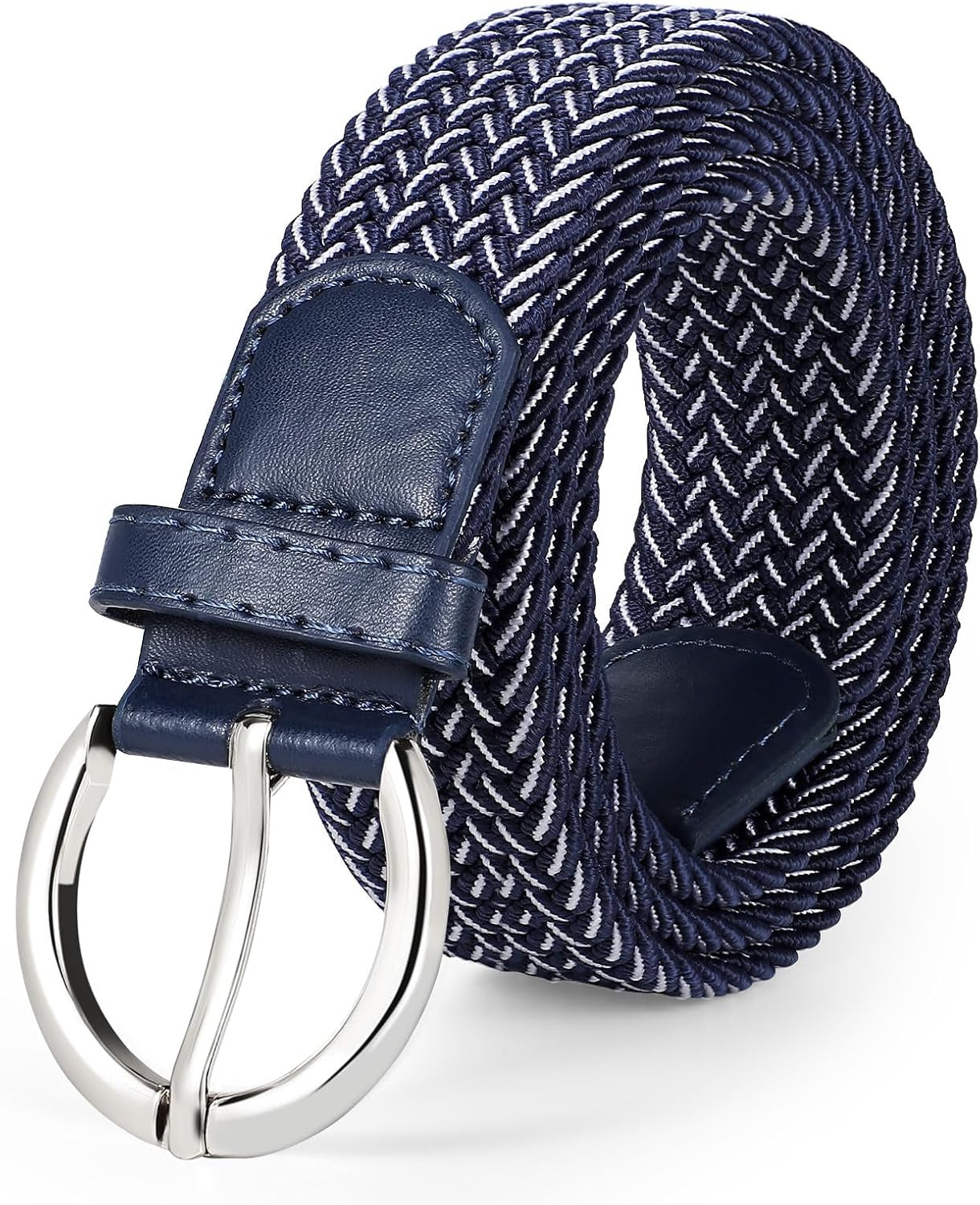 Women Braided Woven Elastic Stretch Belt Canvas Casual Belt for Jeans Pants