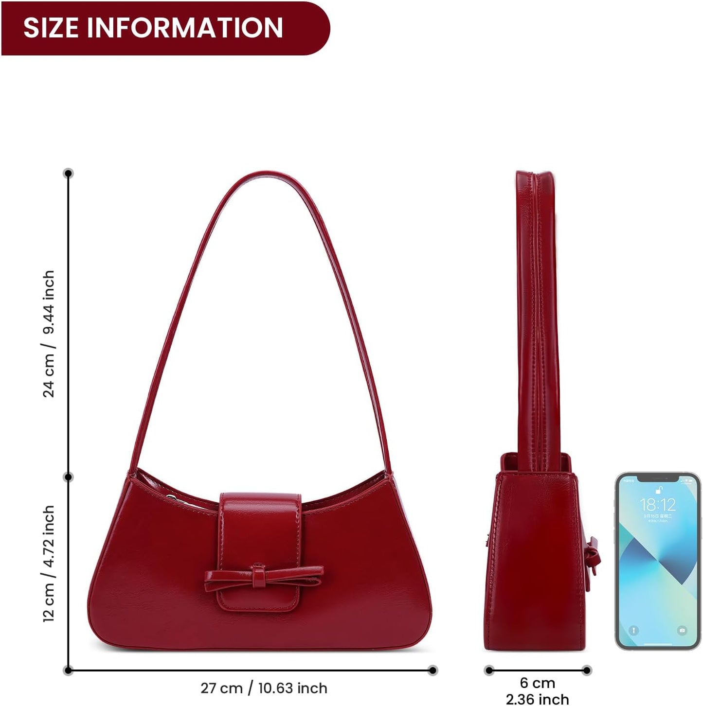 Shoulder Bags for Women Coquette Bow Purse Y2K Bag Small Cute Purses Mini Hobo Handbag Faux Leather Shoulder Purse