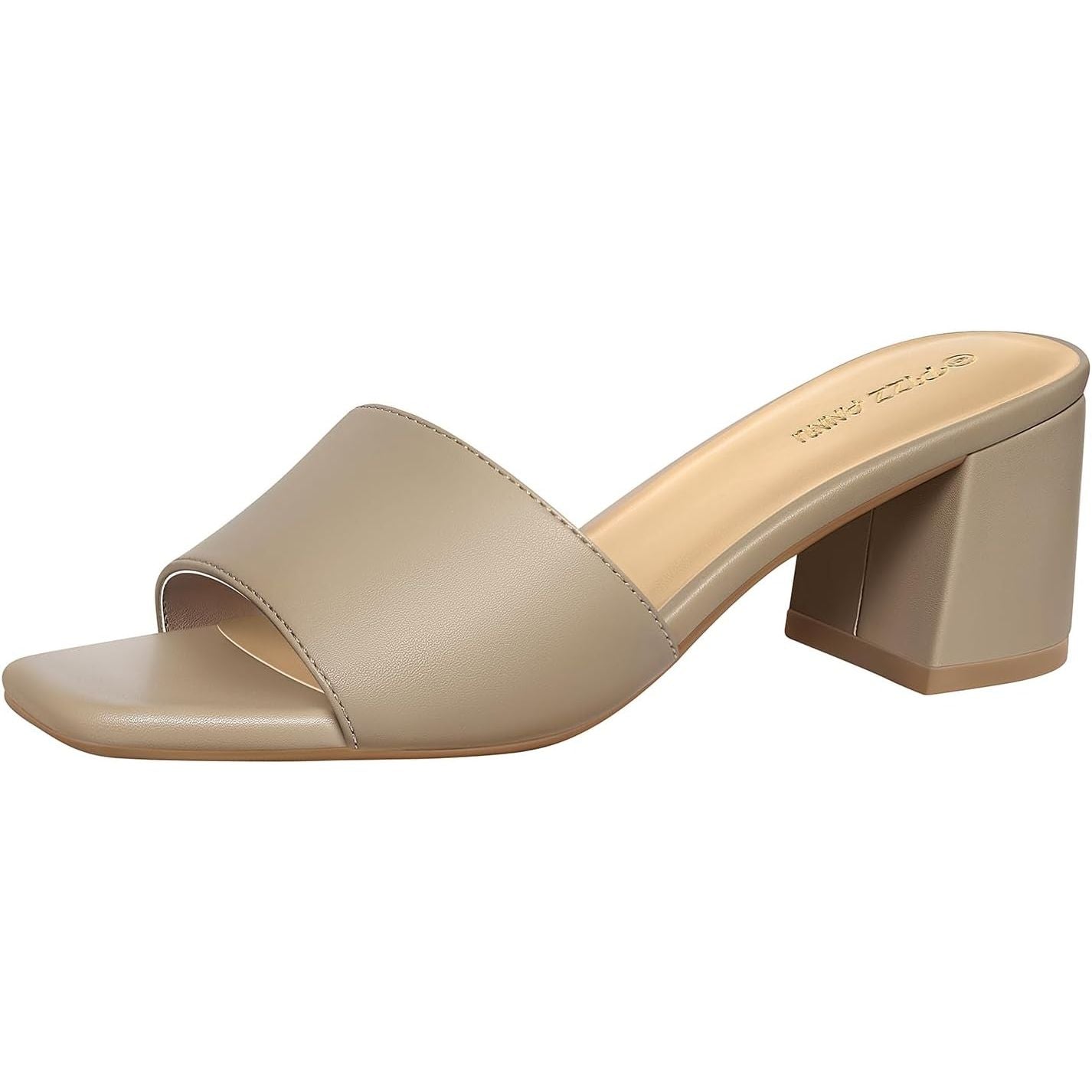 Women'S Square Open Toe Heels Sandals Low Block Chunky Heeled Sandal Slip on Mules Comfortable Casual Dress Pumps Shoes