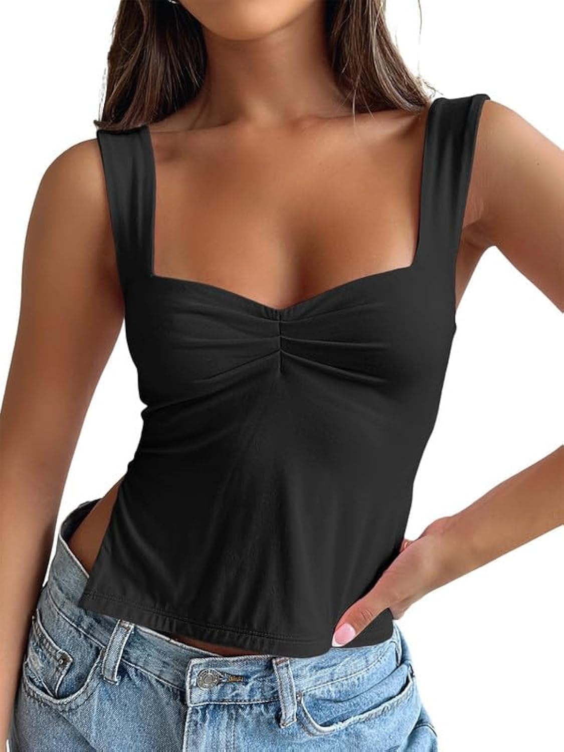 Womens Going Out Crop Tops Backless Tank Tops Summer Y2K Teen Girls Basics Cute Clothes