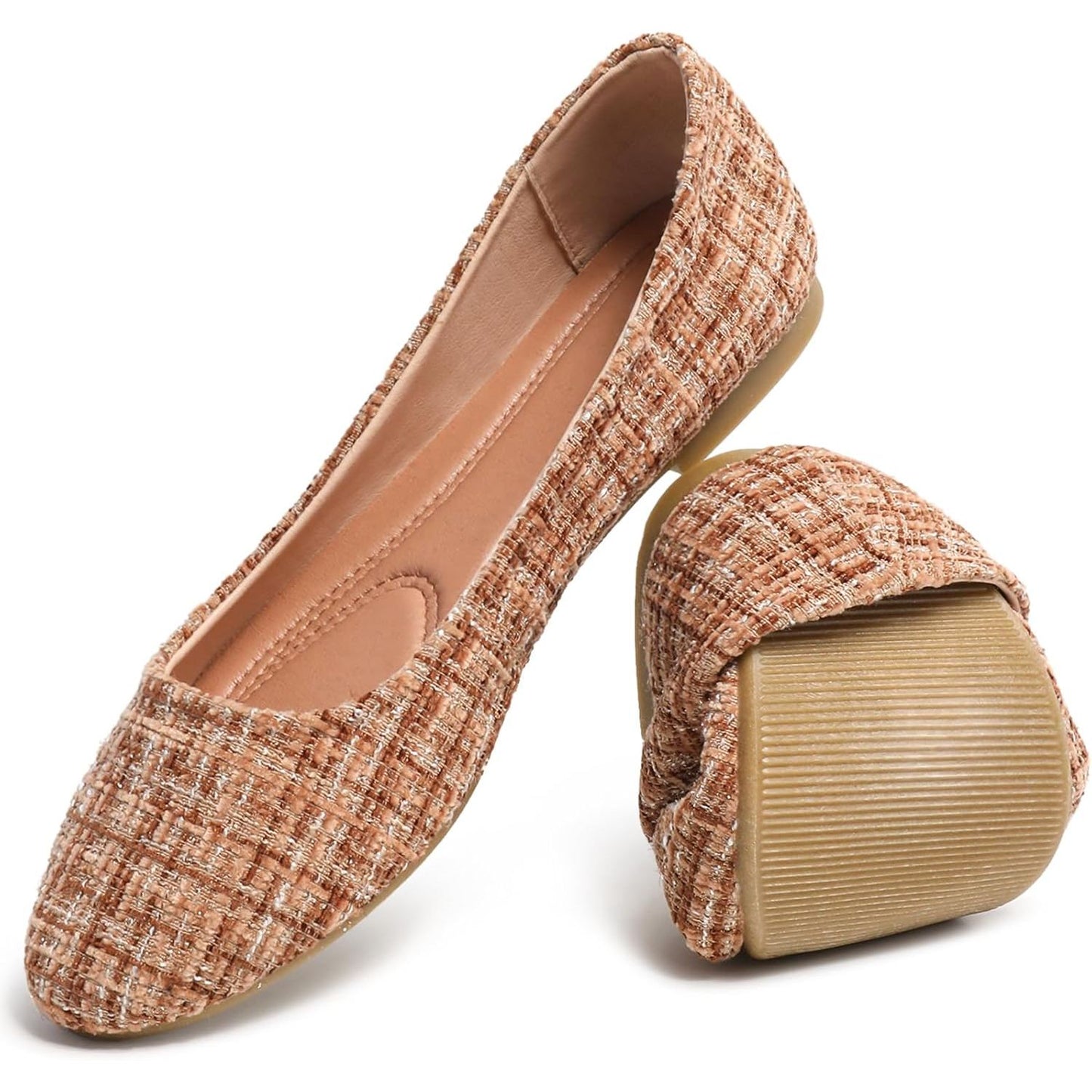 Women’S round Toe Flats Shoes Ballet Flats Dressy Comfortable White Green Flats for Women