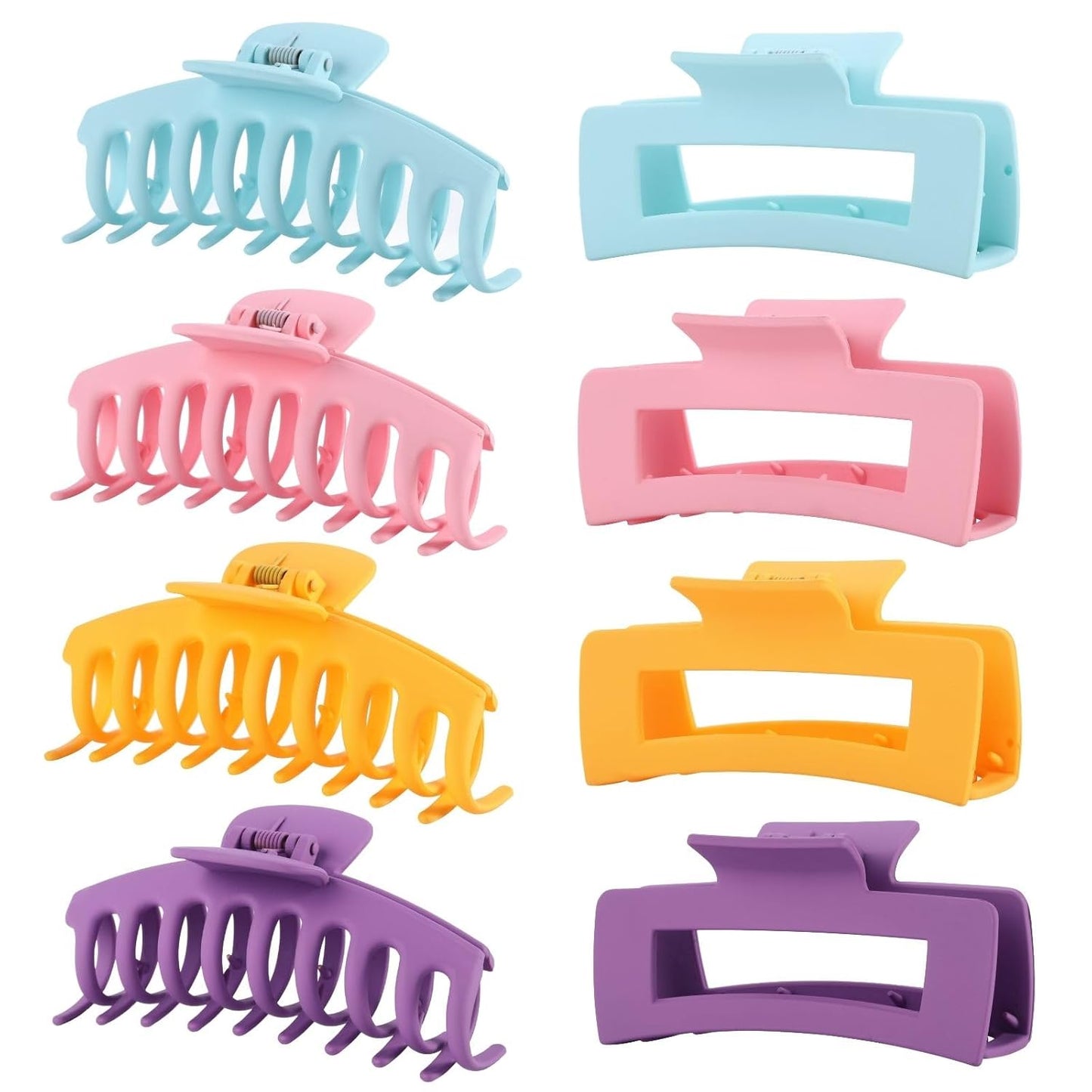 Hair Clips for Women 4.3 Inch Large Hair Claw Clips for Women Thin Thick Curly Hair, Big Matte Banana Clips,Strong Hold Jaw Clips,Neutral Colors