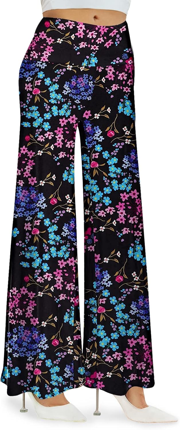 Women'S Stretchy Wide Leg Palazzo Lounge Pants Casual Comfy High Waist Palazzo Pants