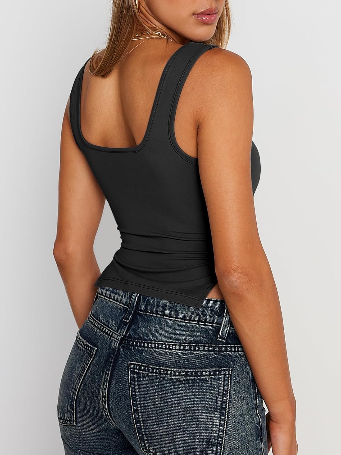 Womens Going Out Crop Tops Backless Tank Tops Summer Y2K Teen Girls Basics Cute Clothes