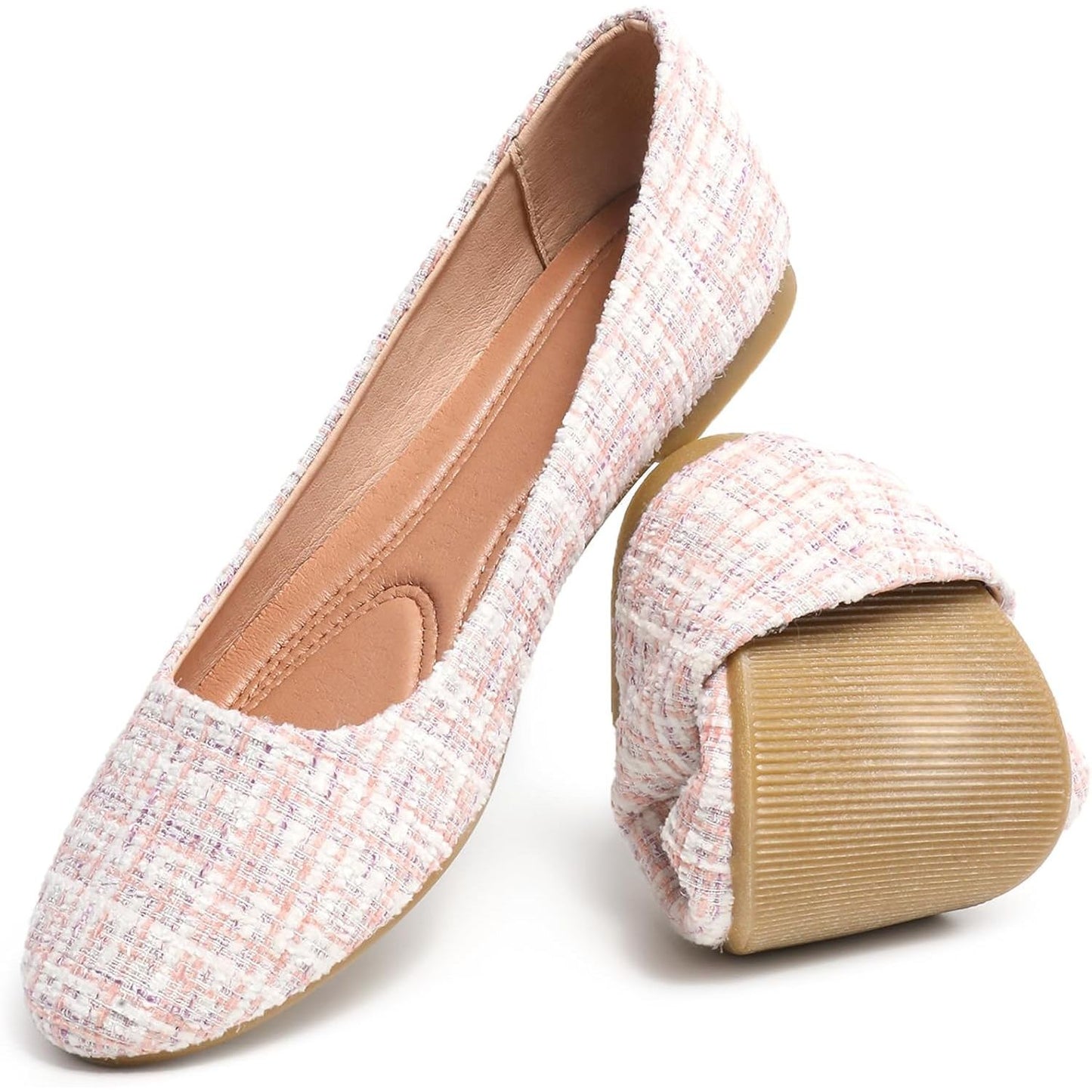 Women’S round Toe Flats Shoes Ballet Flats Dressy Comfortable White Green Flats for Women