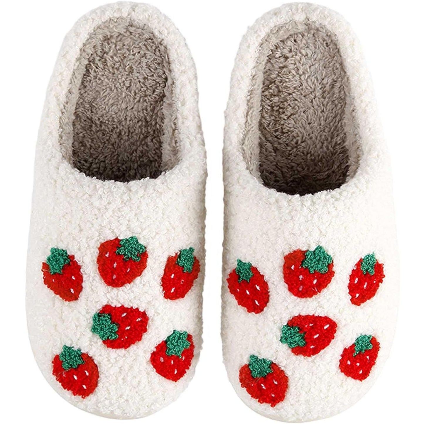 Womens Mens Slippers Retro Memory Foam Cute Cartoon Plush Fluffy Warm Fur Lined Slippers Indoor House Home Winter Shoes