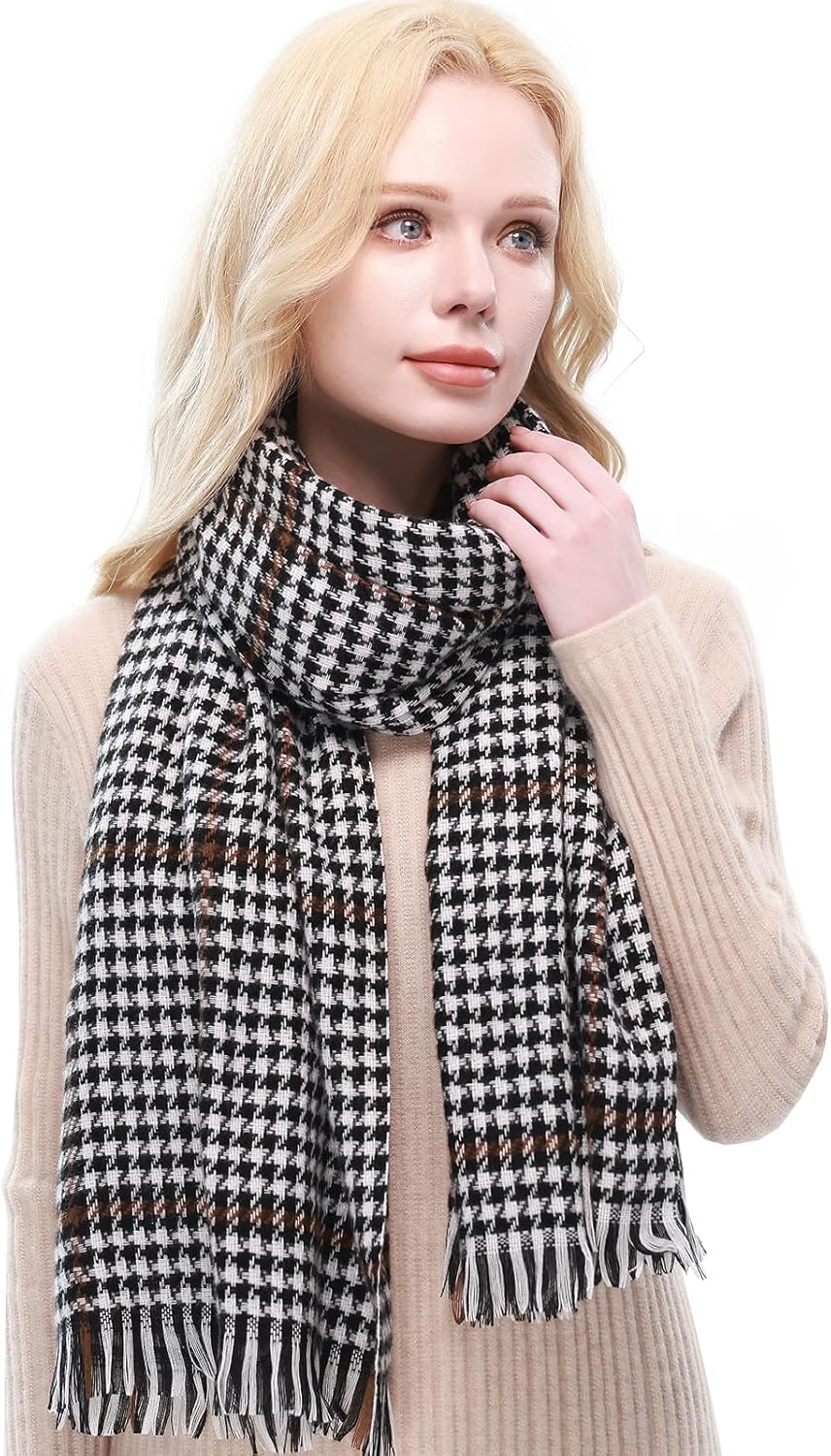 RIIQIICHY Plaid Scarf for Women Fall Winter Pashmina Scarves Wraps for Cold Weather Warm Large
