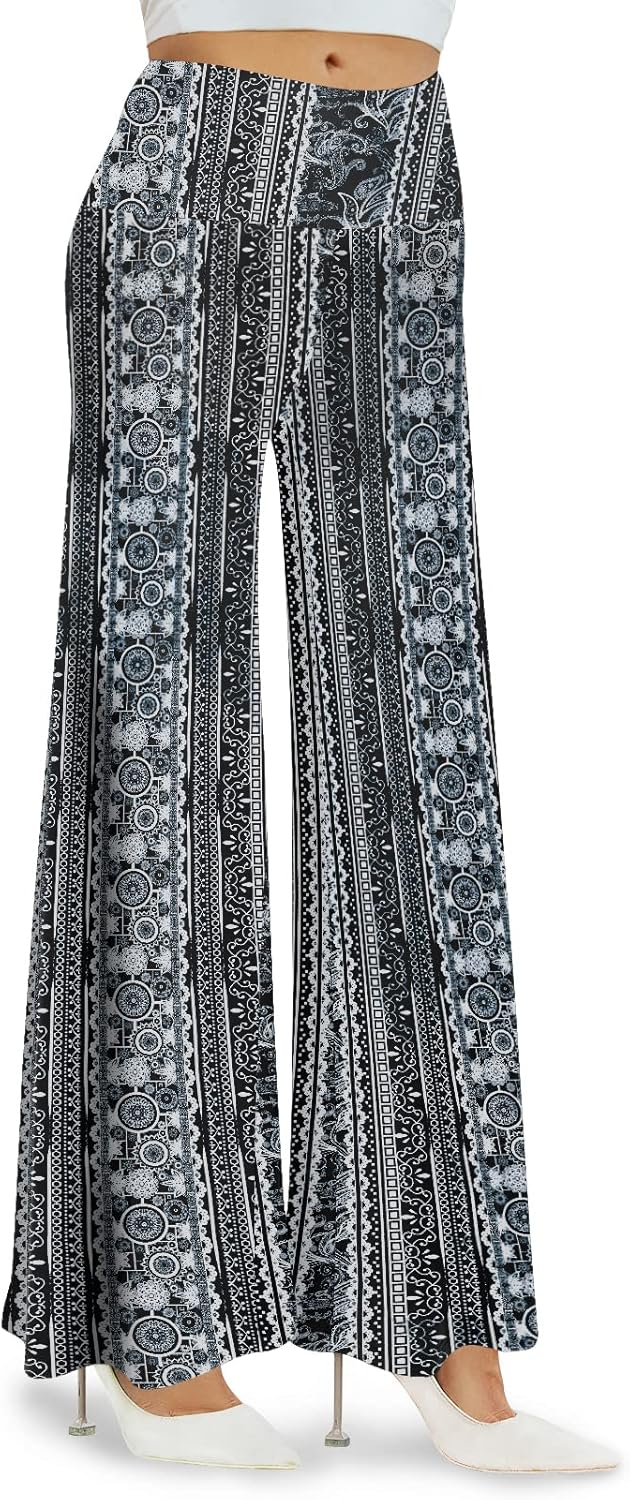 Women'S Stretchy Wide Leg Palazzo Lounge Pants Casual Comfy High Waist Palazzo Pants