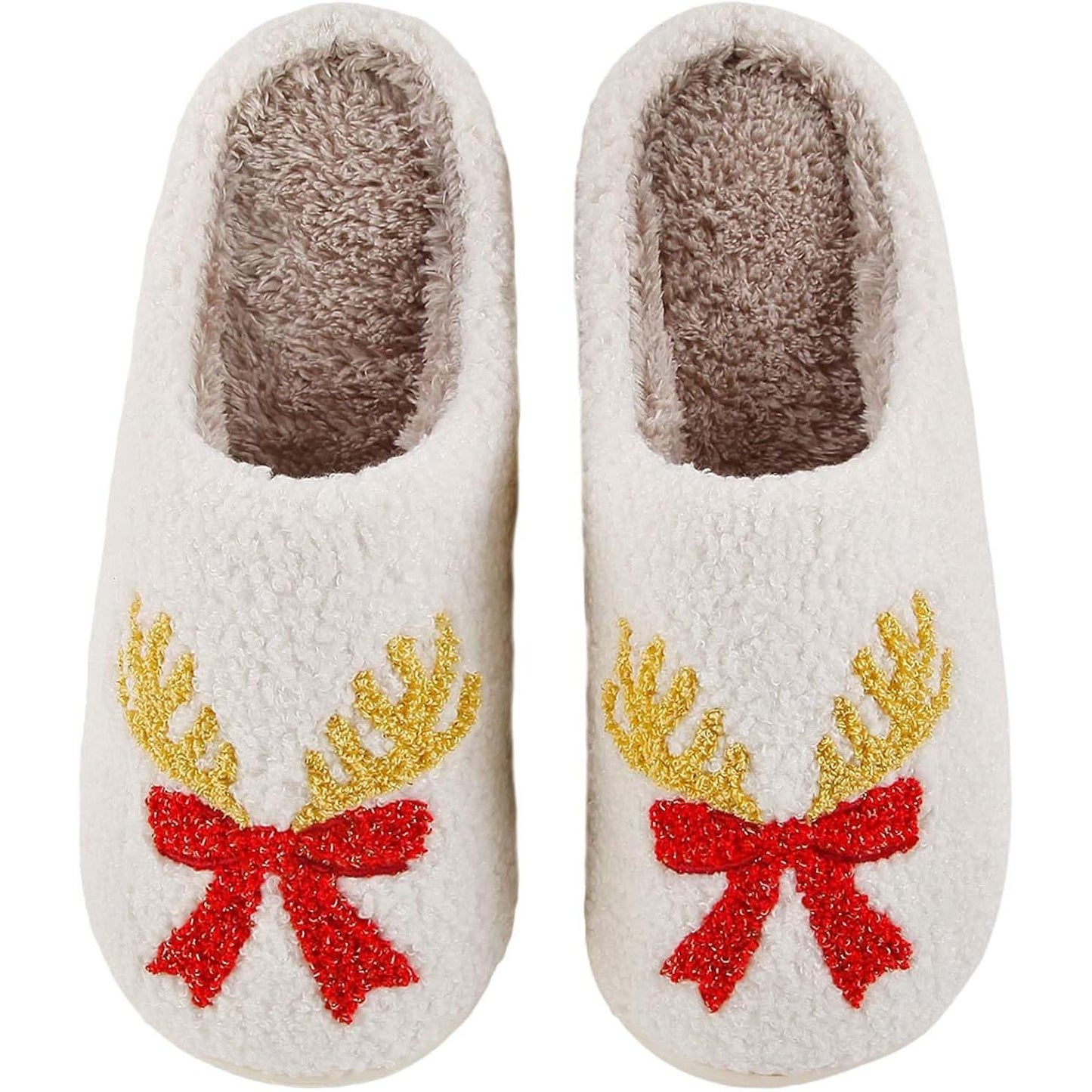 Womens Mens Slippers Retro Memory Foam Cute Cartoon Plush Fluffy Warm Fur Lined Slippers Indoor House Home Winter Shoes