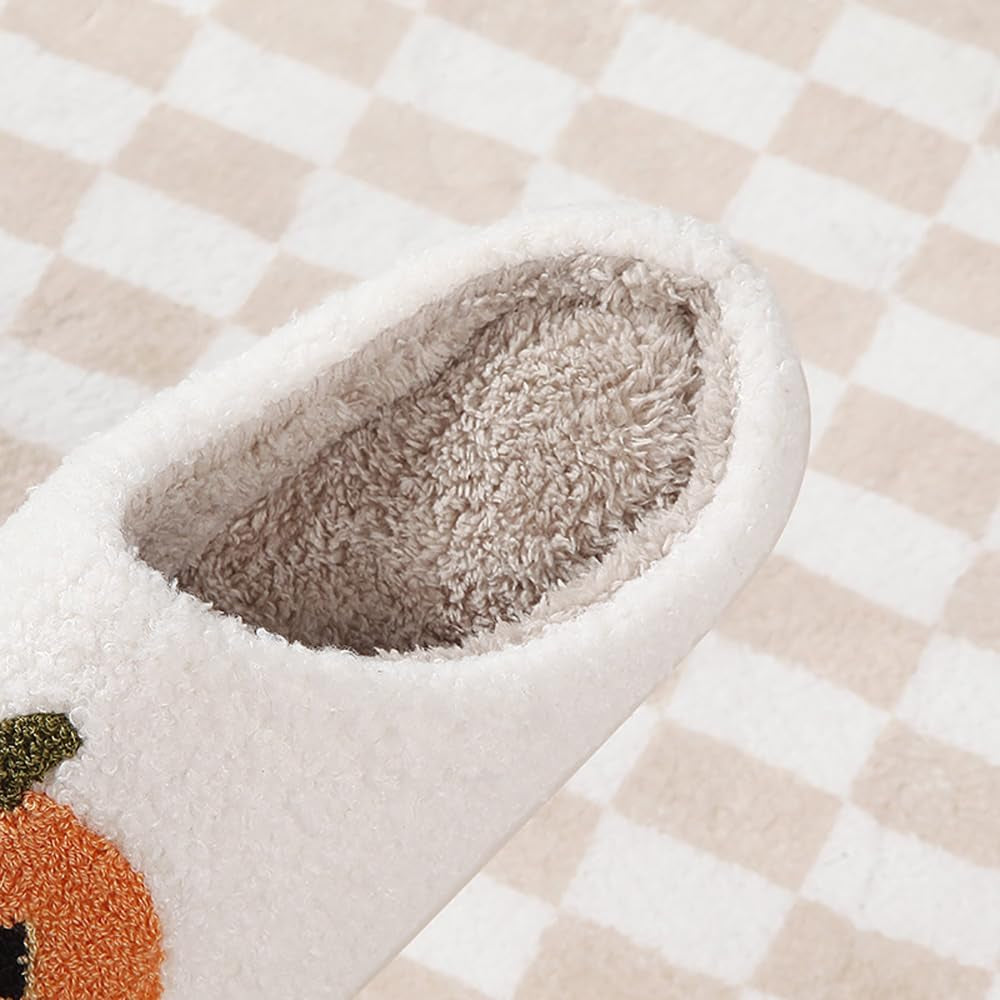 Womens Mens Slippers Retro Memory Foam Cute Cartoon Plush Fluffy Warm Fur Lined Slippers Indoor House Home Winter Shoes