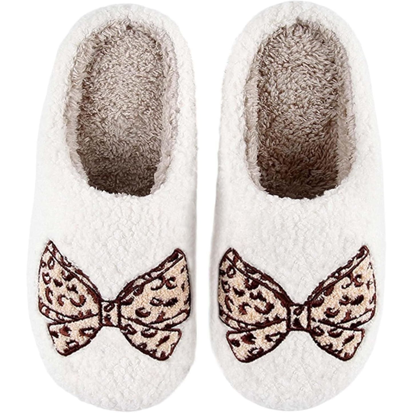Womens Mens Slippers Retro Memory Foam Cute Cartoon Plush Fluffy Warm Fur Lined Slippers Indoor House Home Winter Shoes