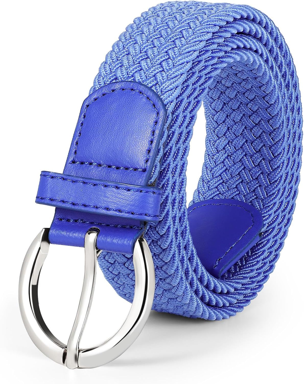 Women Braided Woven Elastic Stretch Belt Canvas Casual Belt for Jeans Pants