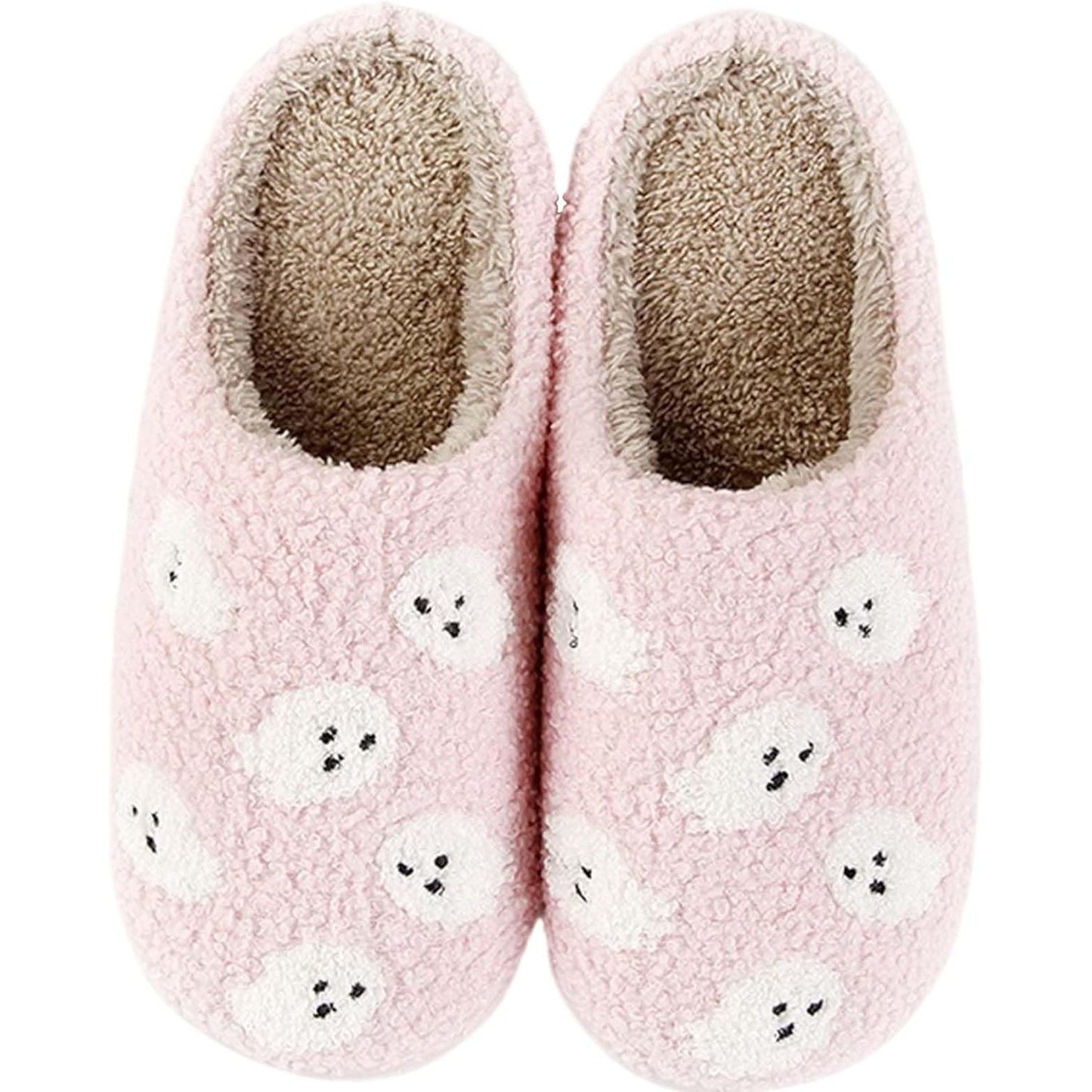 Womens Mens Slippers Retro Memory Foam Cute Cartoon Plush Fluffy Warm Fur Lined Slippers Indoor House Home Winter Shoes