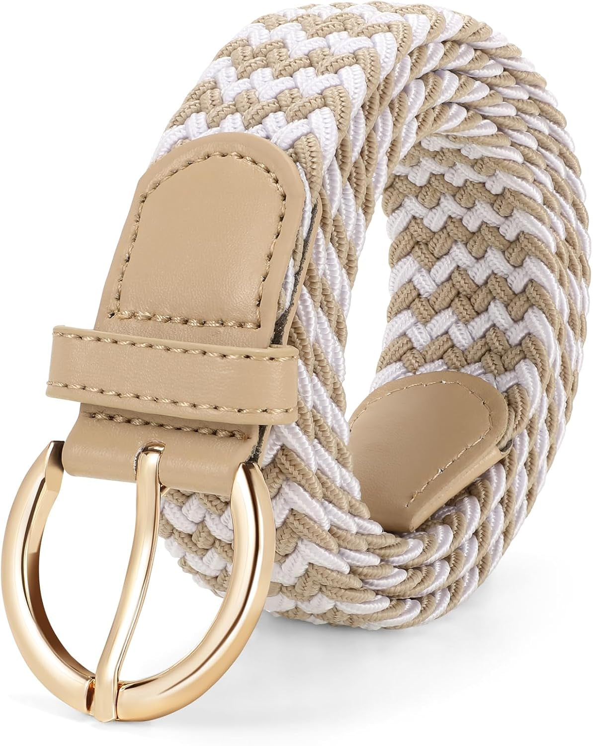 Women Braided Woven Elastic Stretch Belt Canvas Casual Belt for Jeans Pants
