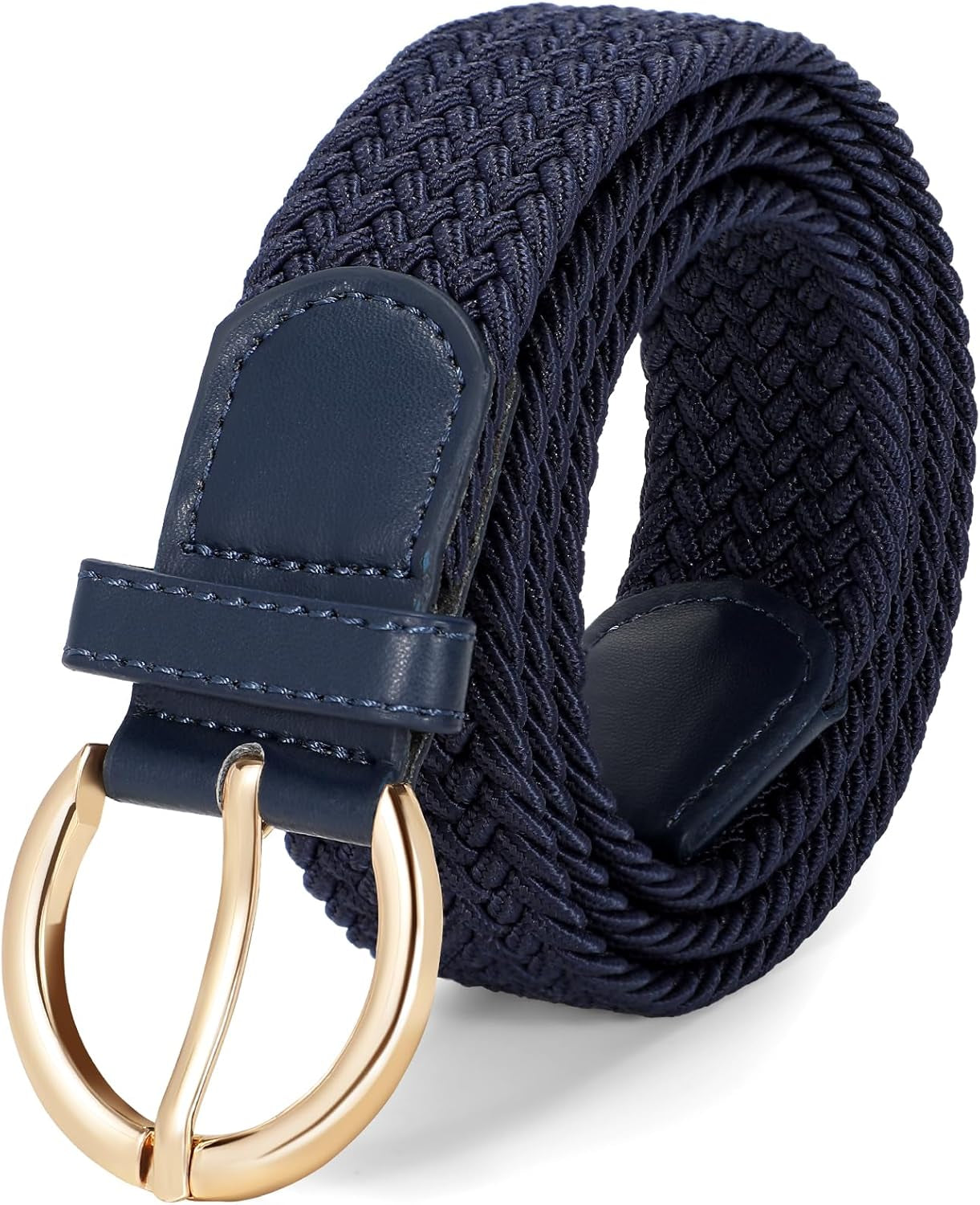 Women Braided Woven Elastic Stretch Belt Canvas Casual Belt for Jeans Pants