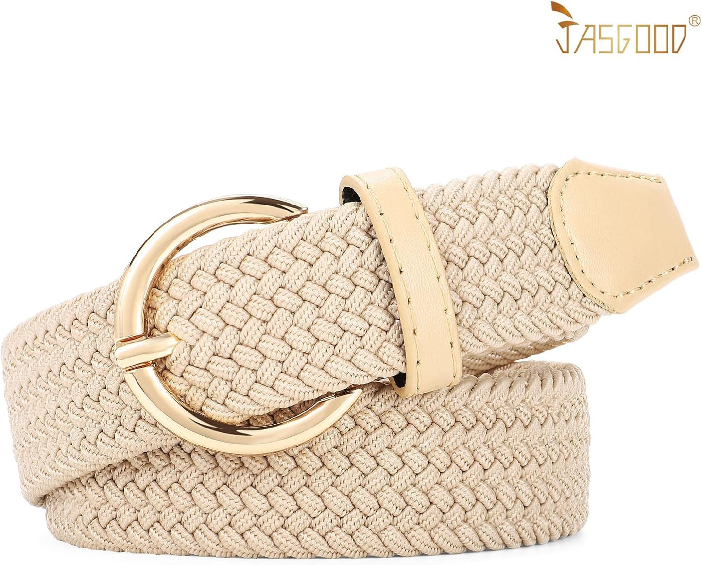 Women Braided Woven Elastic Stretch Belt Canvas Casual Belt for Jeans Pants