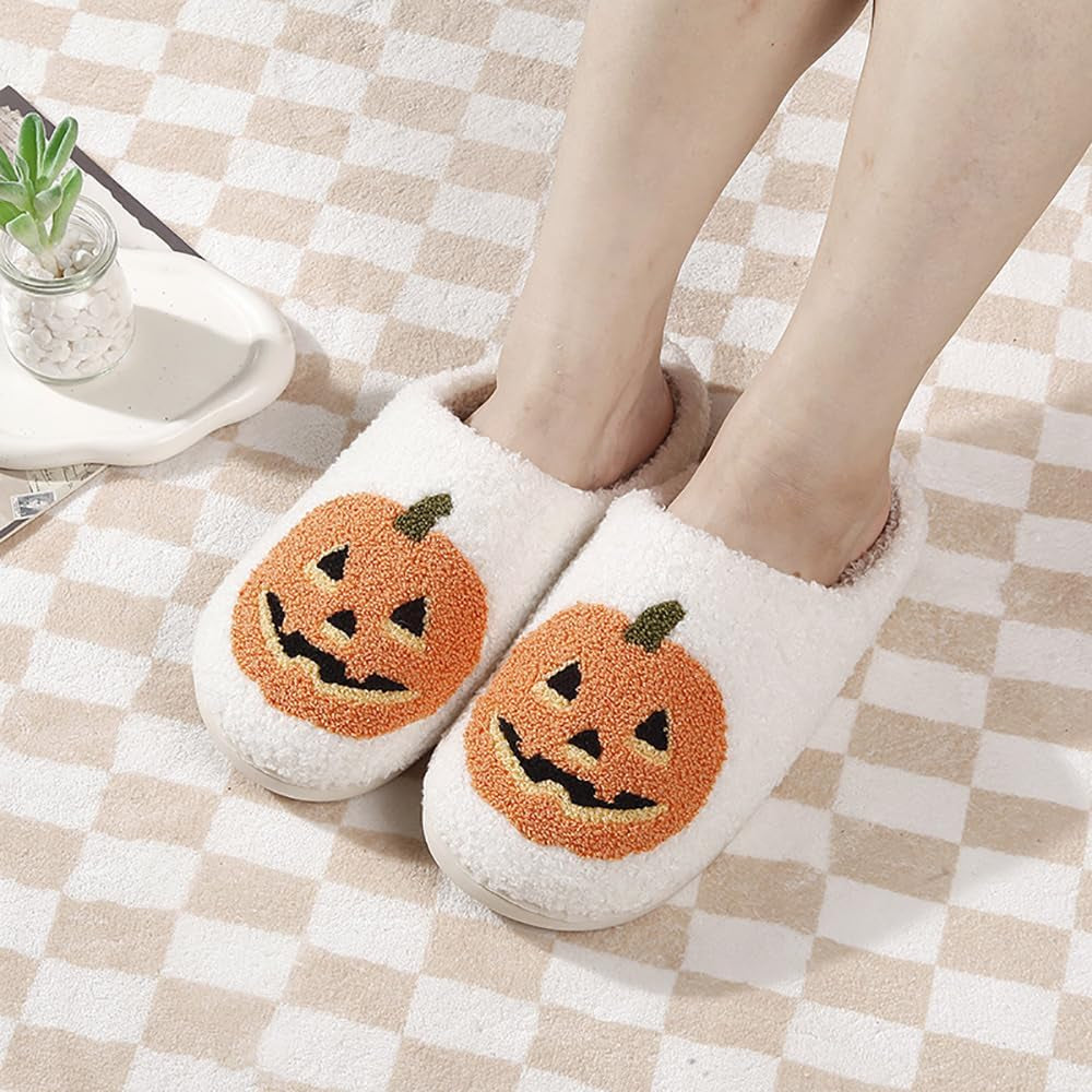 Womens Mens Slippers Retro Memory Foam Cute Cartoon Plush Fluffy Warm Fur Lined Slippers Indoor House Home Winter Shoes