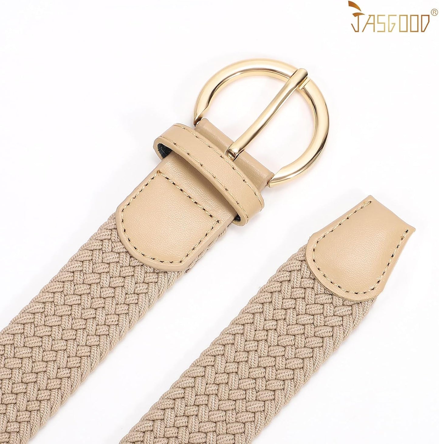 Women Braided Woven Elastic Stretch Belt Canvas Casual Belt for Jeans Pants