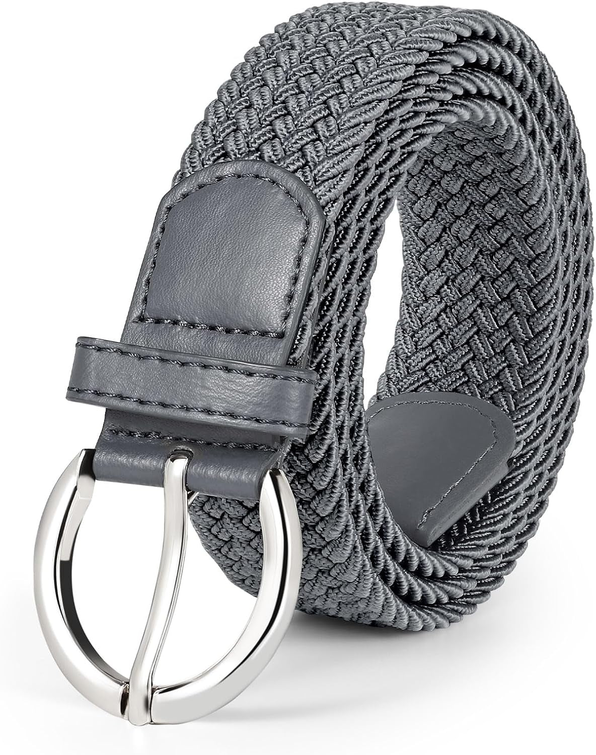 Women Braided Woven Elastic Stretch Belt Canvas Casual Belt for Jeans Pants