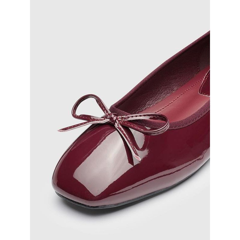 Cider Bow Decor Square Toe Ballet Mary Jane Flats, Classic Chic Ballet Flats for Daily Casual & Work #Fallfreshness