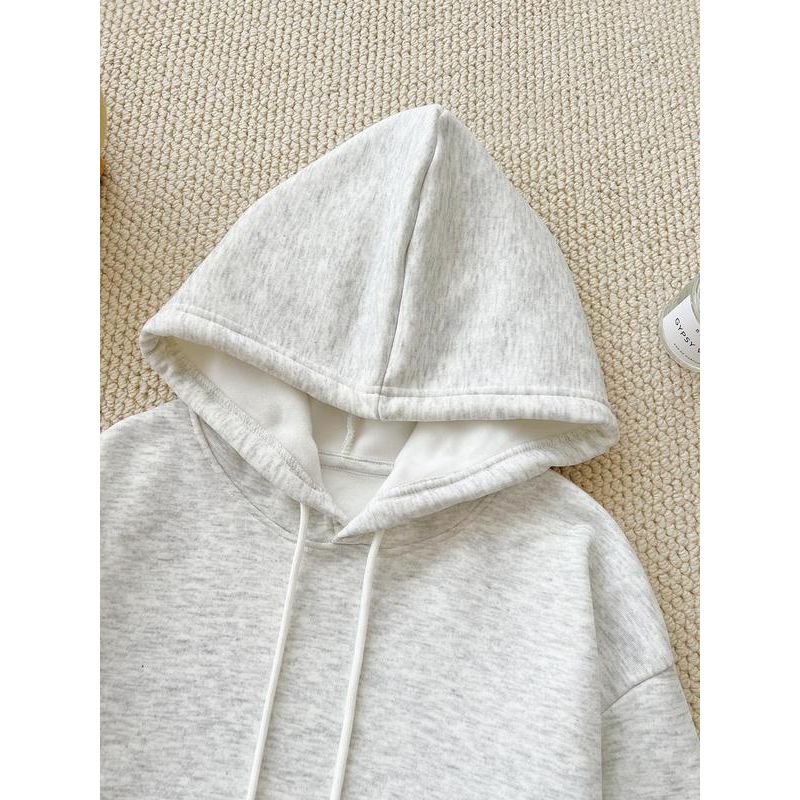 Women'S Cartoon Leopard Print Drop Shoulder Hoodie, Fashion Casual Drawstring Pocket Hooded Sweatshirt for Daily Holiday Outdoor Wear, Women Clothing for Fall & Winter