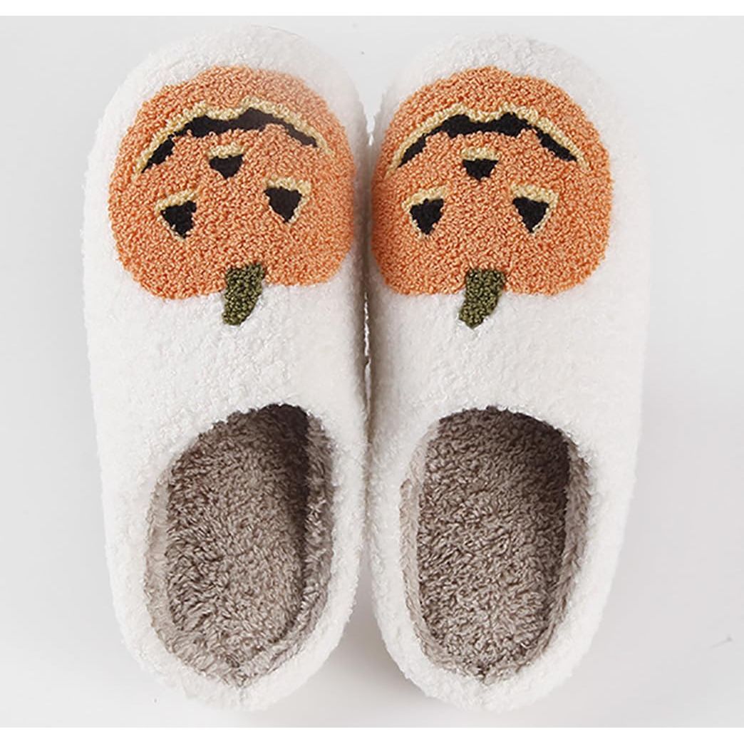 Womens Mens Slippers Retro Memory Foam Cute Cartoon Plush Fluffy Warm Fur Lined Slippers Indoor House Home Winter Shoes
