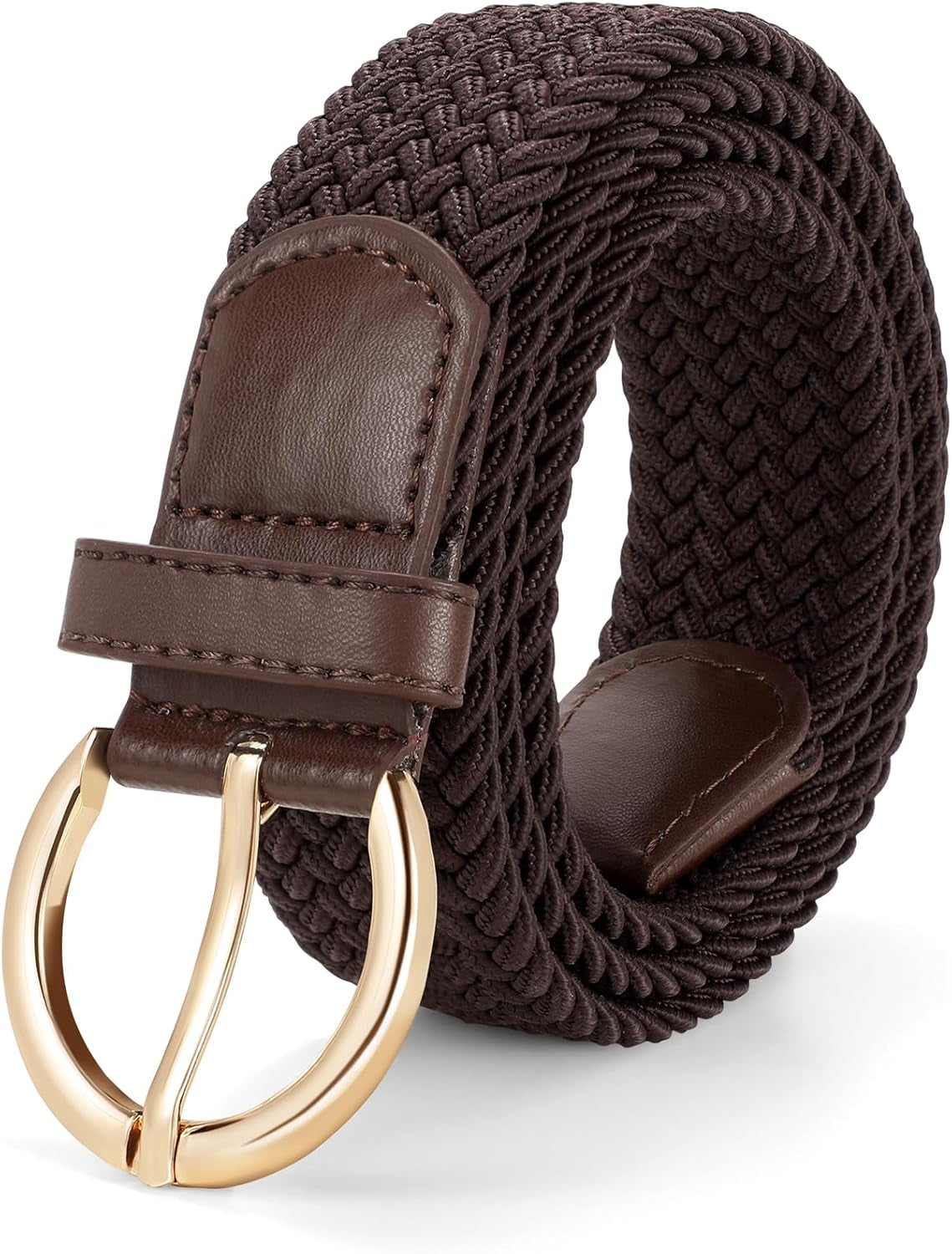 Women Braided Woven Elastic Stretch Belt Canvas Casual Belt for Jeans Pants