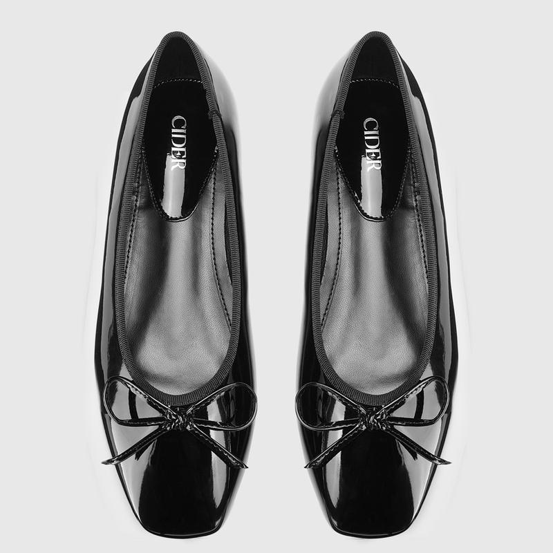Cider Bow Decor Square Toe Ballet Mary Jane Flats, Classic Chic Ballet Flats for Daily Casual & Work #Fallfreshness