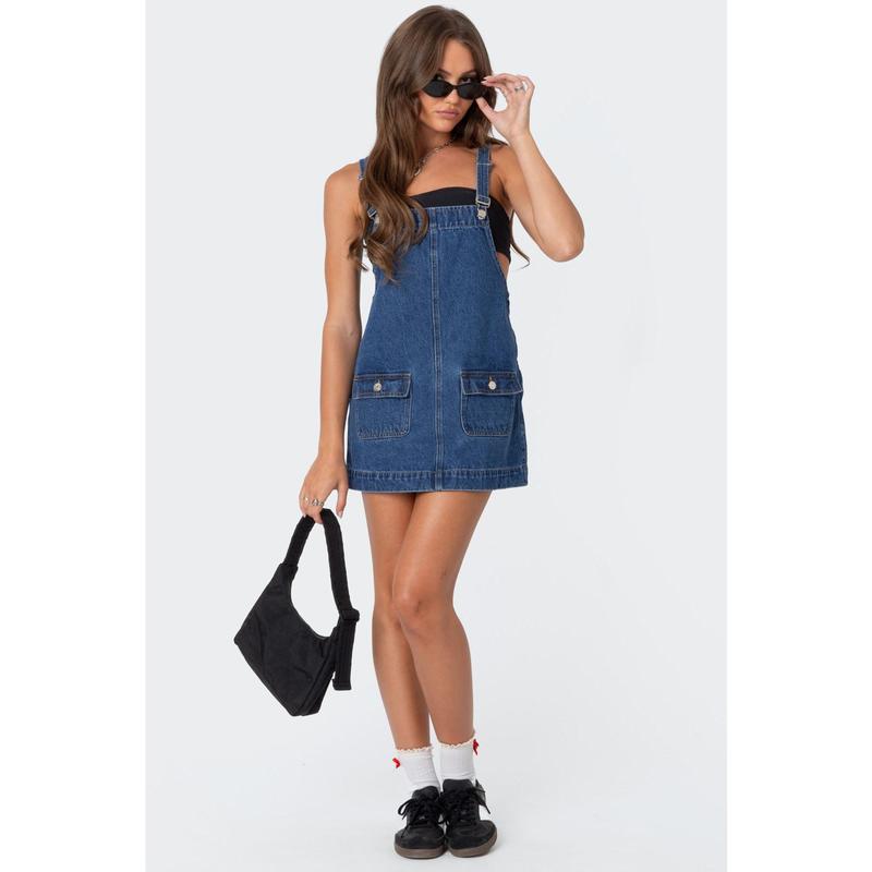 Overall Denim Mini Dress