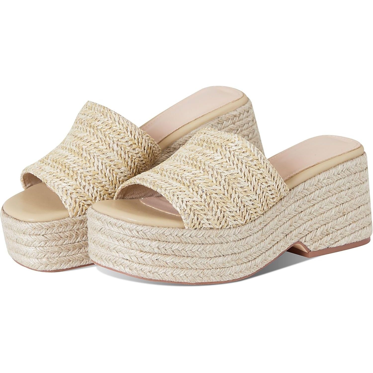 Platform Slip on Espadrille Sandals for Women Wedges Slides Bohemia Sandals Flatform Open Toe Beach Sandals