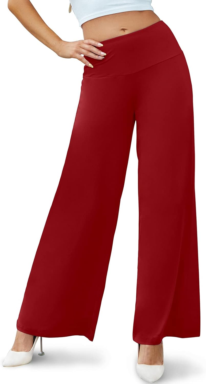 Women'S Stretchy Wide Leg Palazzo Lounge Pants Casual Comfy High Waist Palazzo Pants