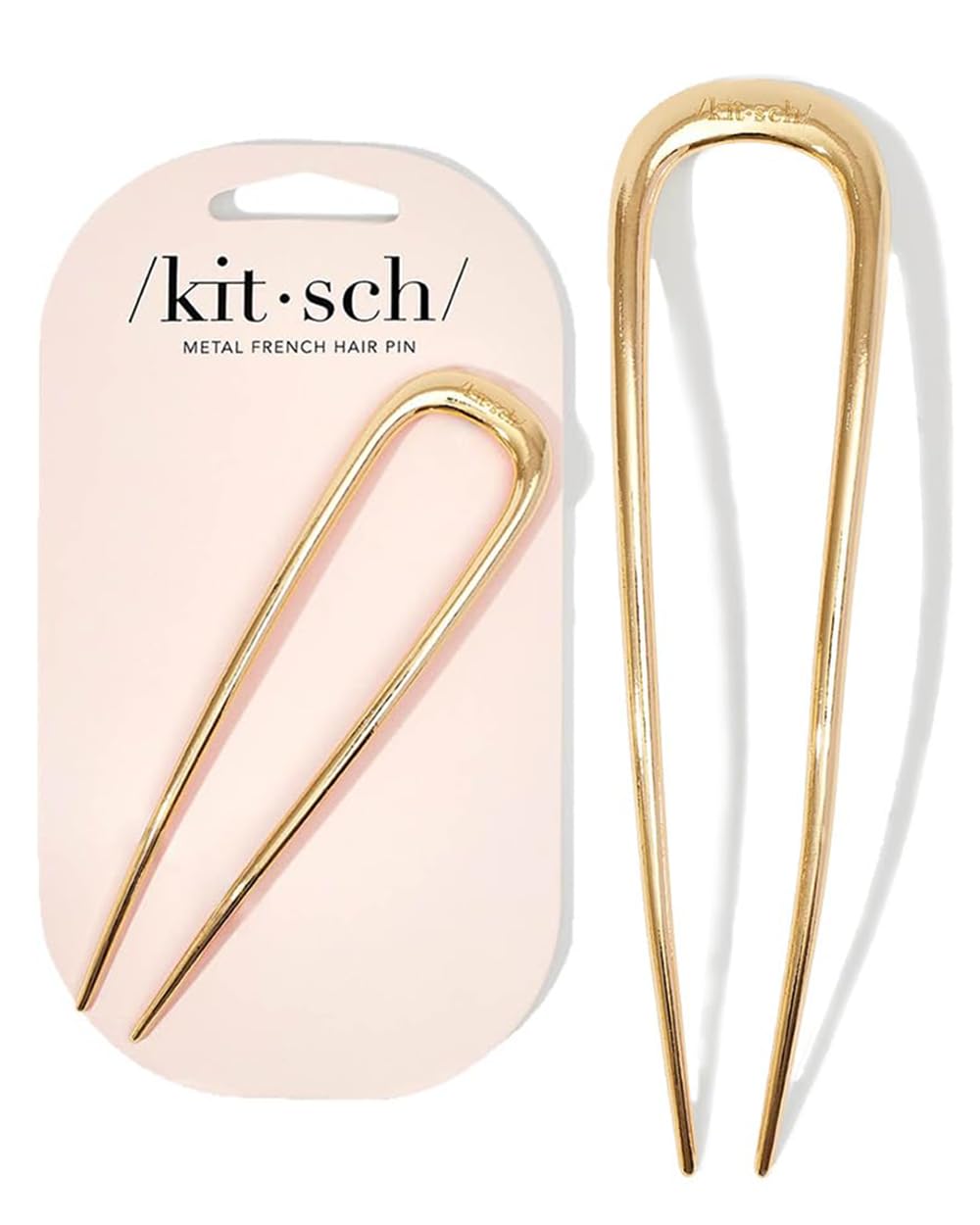 French Hair Pins for Women – Elegant & Durable Metal Hair Fork for Updos, Chignon, Bun & Twist Hairstyles, Secure Hold All Day, Comfortable Fit- Gold, 1Pc