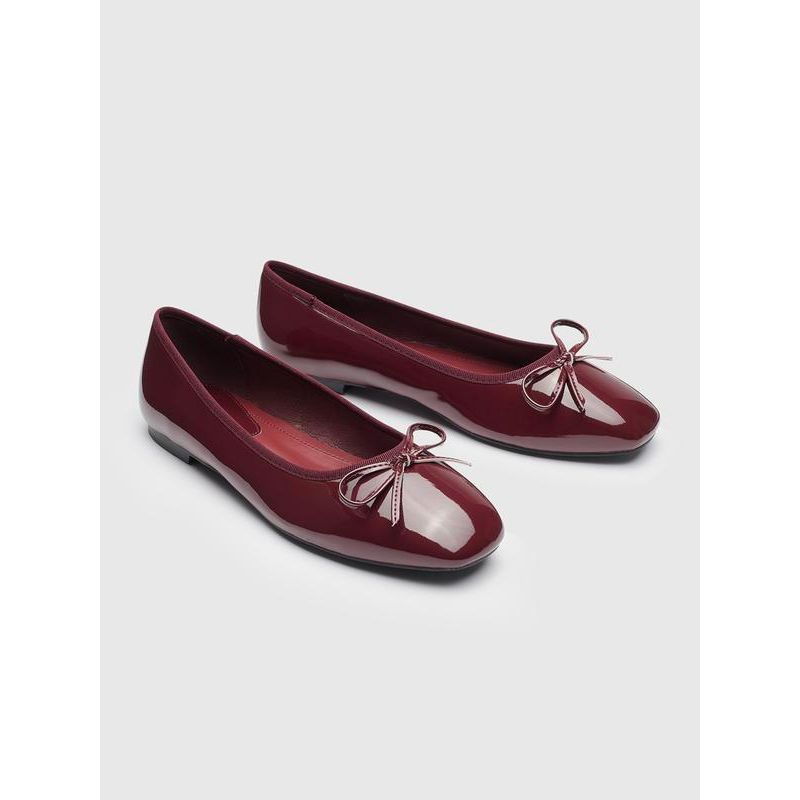 Cider Bow Decor Square Toe Ballet Mary Jane Flats, Classic Chic Ballet Flats for Daily Casual & Work #Fallfreshness