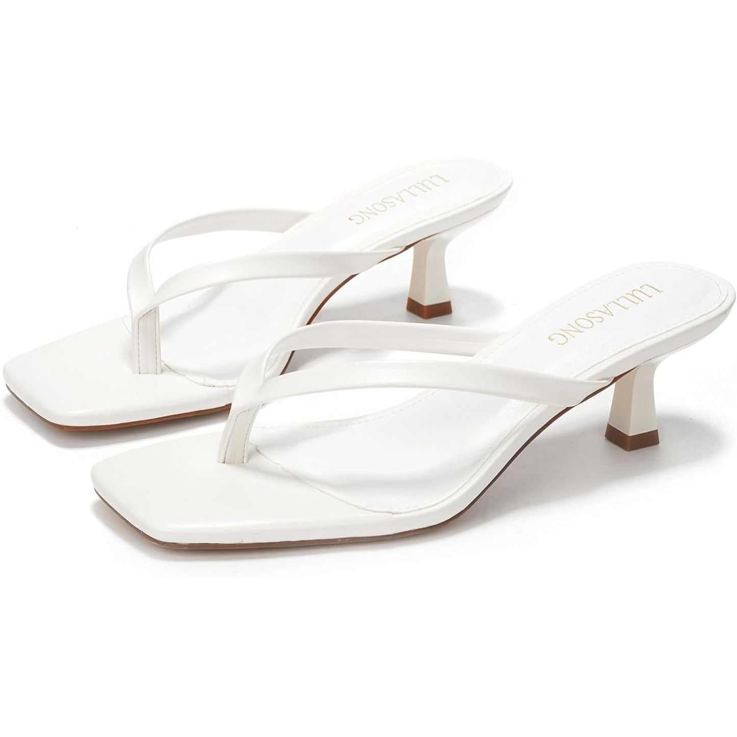 Women'S Kitten Heels Sandals Square Open Toe Flip Flop Heels 1.8-2 Inch Heeled Sandals for Women