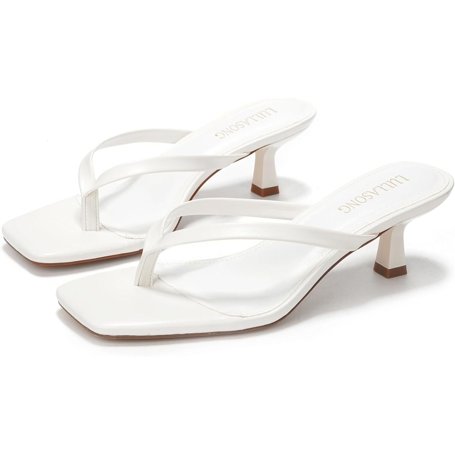 Women'S Kitten Heels Sandals Square Open Toe Flip Flop Heels 1.8-2 Inch Heeled Sandals for Women