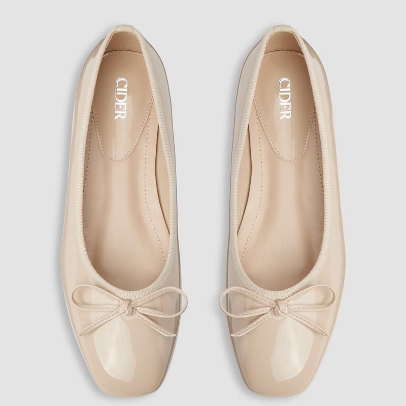Cider Bow Decor Square Toe Ballet Mary Jane Flats, Classic Chic Ballet Flats for Daily Casual & Work #Fallfreshness