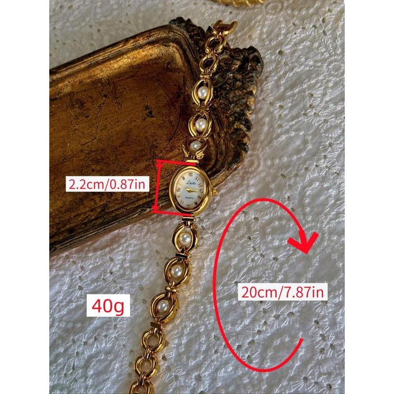 Women'S Elegant Fashion Quartz Watch & Faux Pearl Decorated Bracelet, Fashion Watch Set for Party, Daily Decor, Trendy All-Match & Exquisite Watch Set for Gift