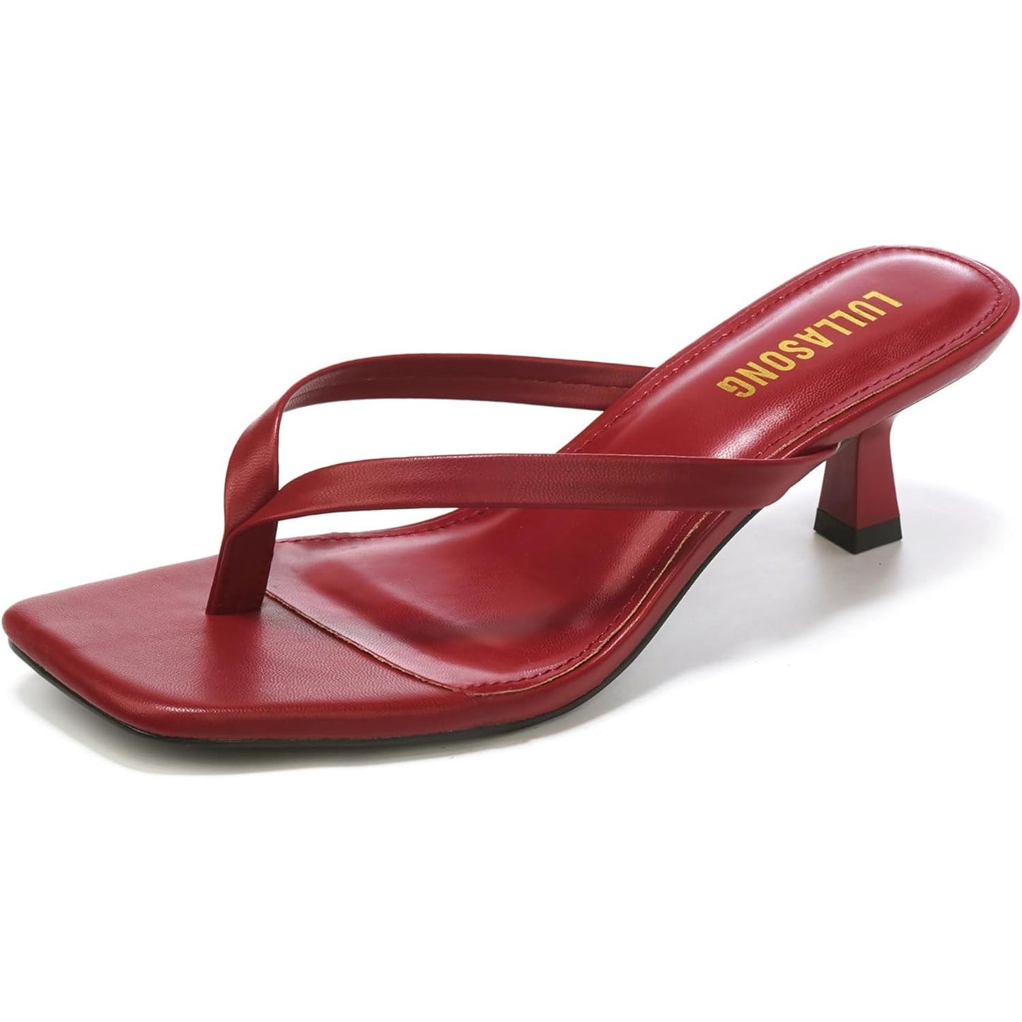 Women'S Kitten Heels Sandals Square Open Toe Flip Flop Heels 1.8-2 Inch Heeled Sandals for Women