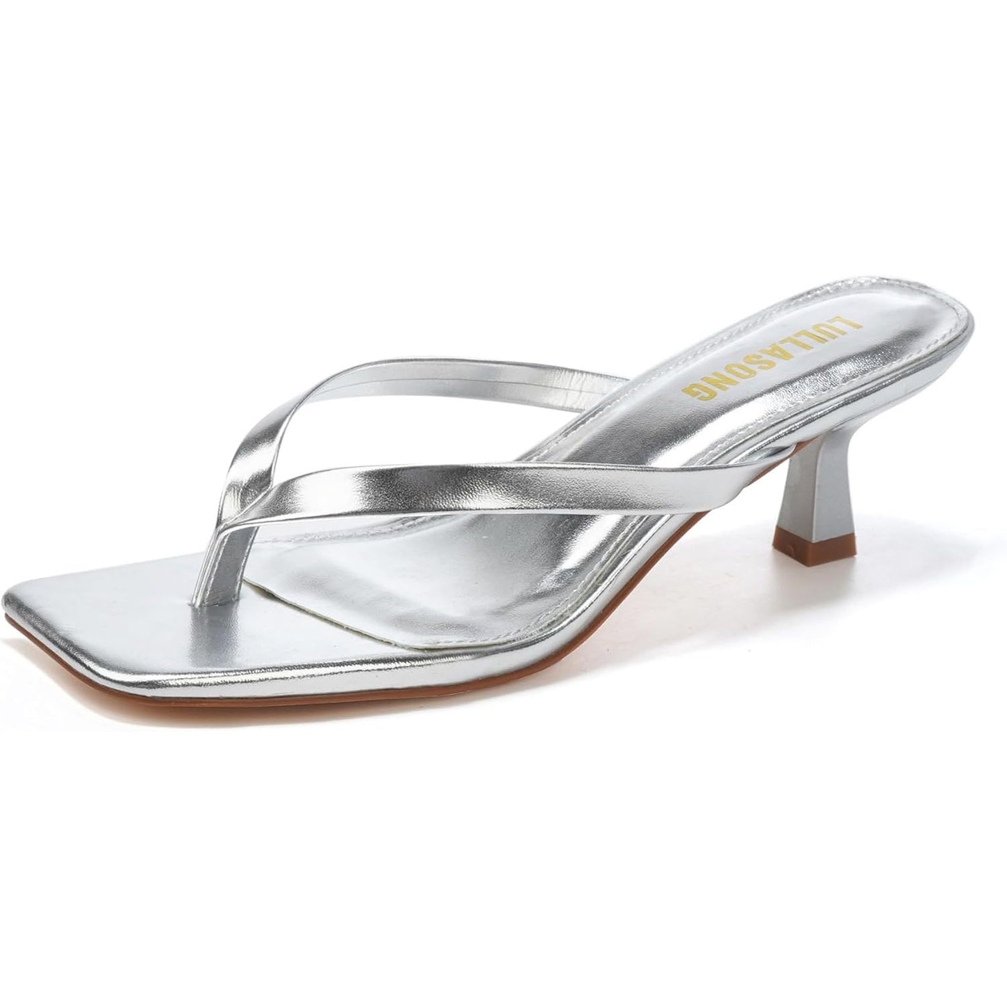 Women'S Kitten Heels Sandals Square Open Toe Flip Flop Heels 1.8-2 Inch Heeled Sandals for Women