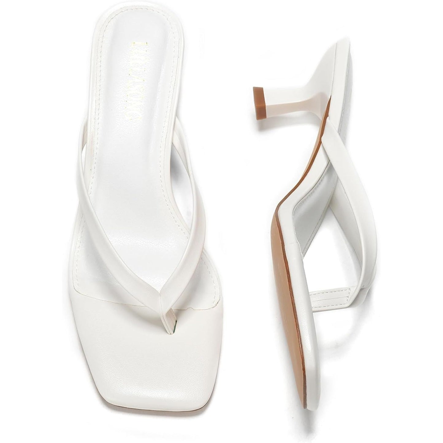 Women'S Kitten Heels Sandals Square Open Toe Flip Flop Heels 1.8-2 Inch Heeled Sandals for Women