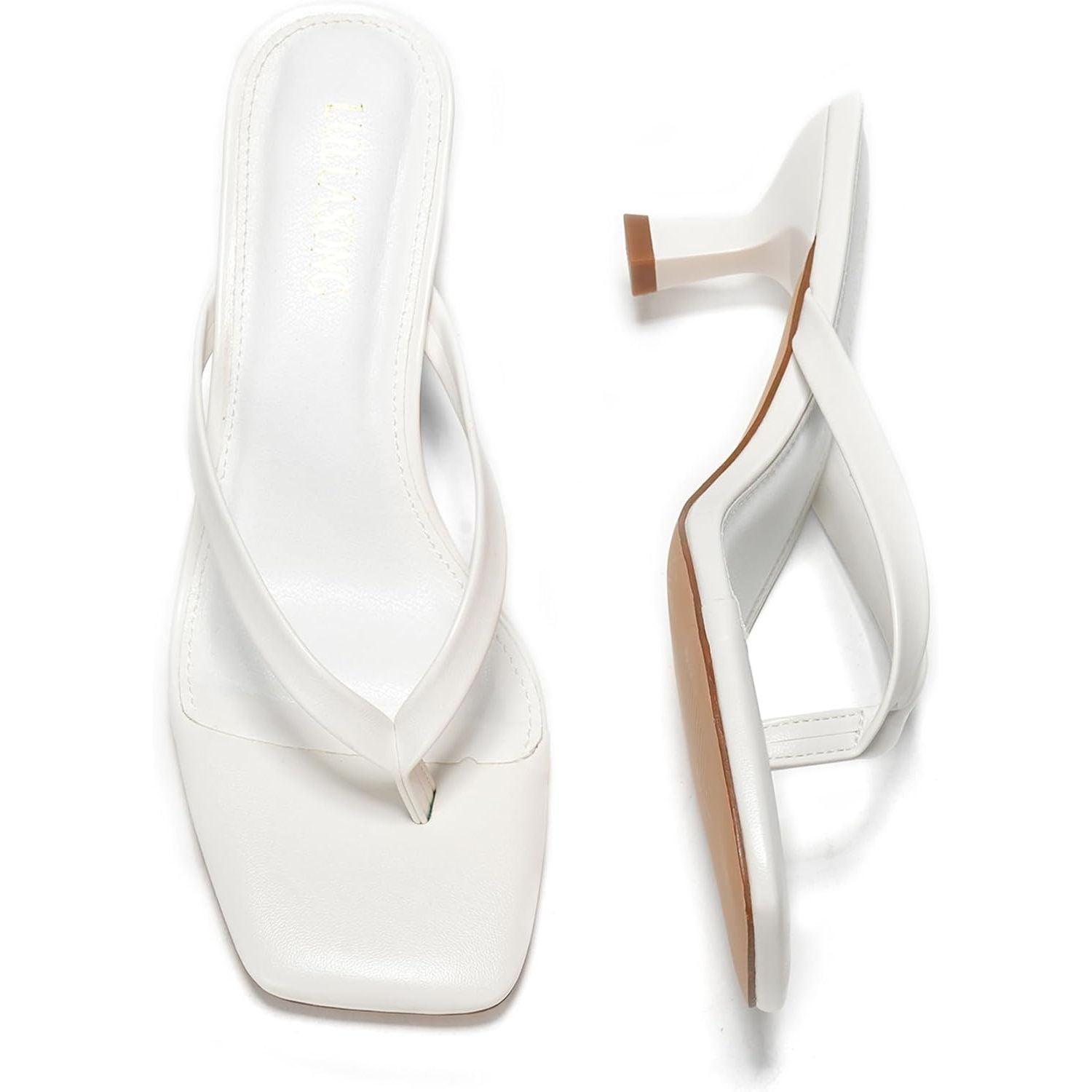 Women'S Kitten Heels Sandals Square Open Toe Flip Flop Heels 1.8-2 Inch Heeled Sandals for Women