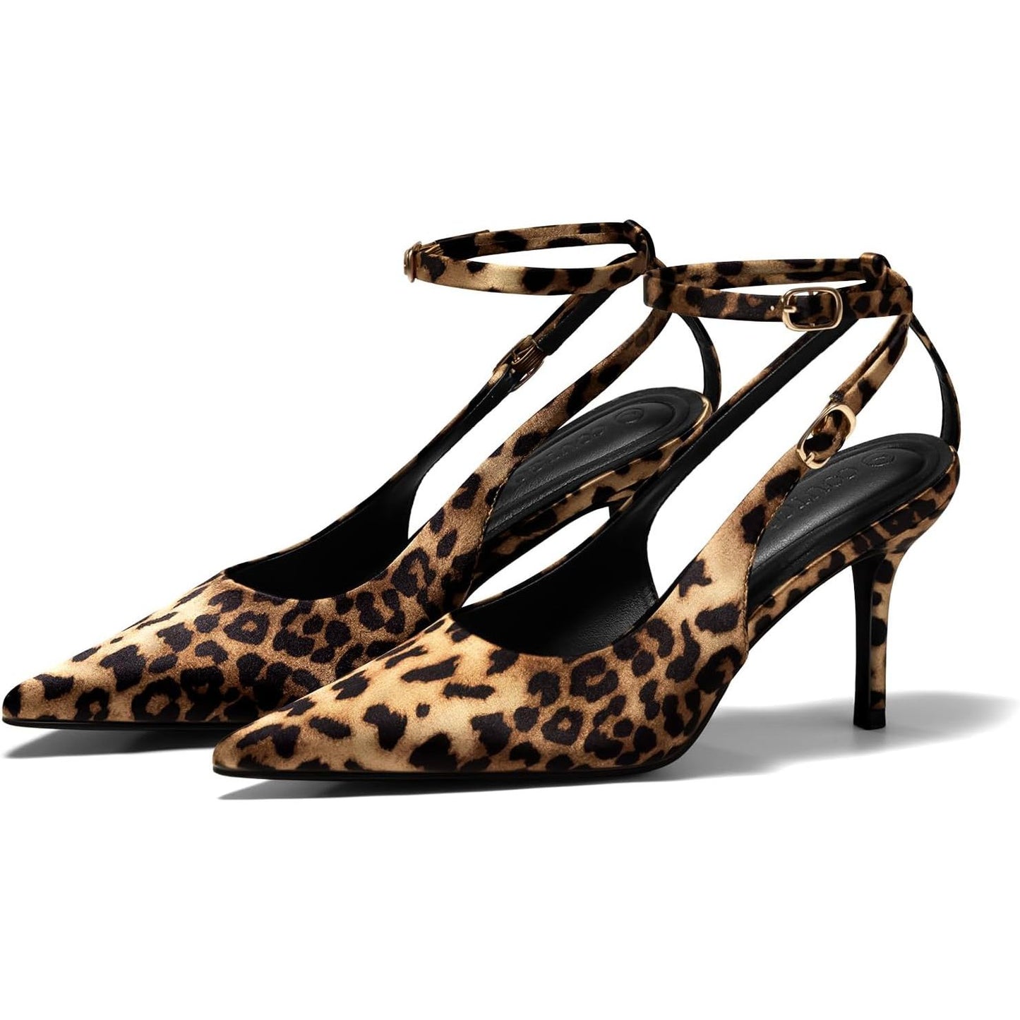 Womens Slingback High Heels Closed Pointed Toe Pumps Ankle Strap Work Dress Shoes