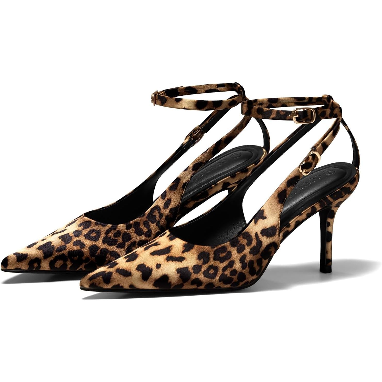 Womens Slingback High Heels Closed Pointed Toe Pumps Ankle Strap Work Dress Shoes