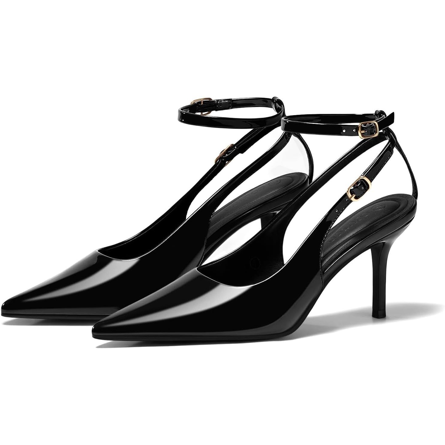 Womens Slingback High Heels Closed Pointed Toe Pumps Ankle Strap Work Dress Shoes