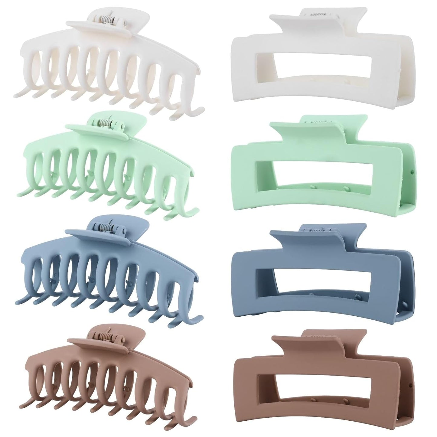 Hair Clips for Women 4.3 Inch Large Hair Claw Clips for Women Thin Thick Curly Hair, Big Matte Banana Clips,Strong Hold Jaw Clips,Neutral Colors