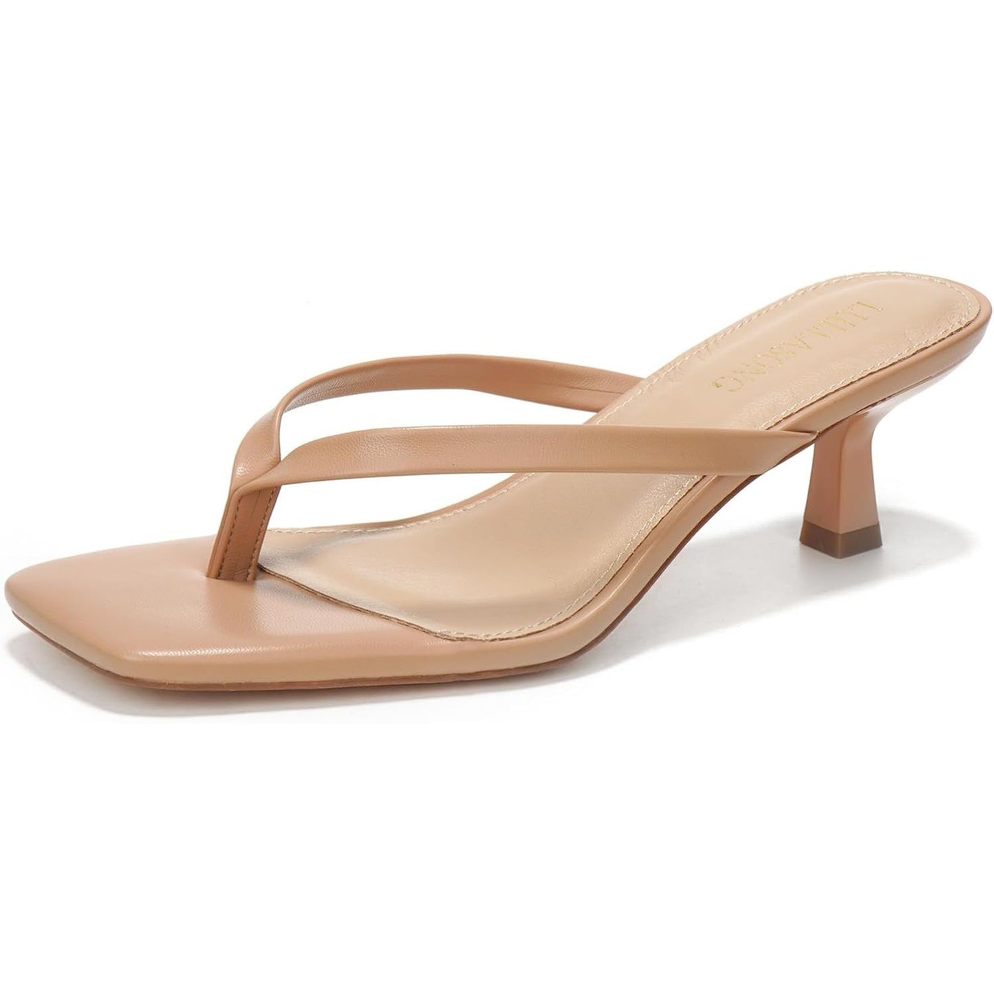 Women'S Kitten Heels Sandals Square Open Toe Flip Flop Heels 1.8-2 Inch Heeled Sandals for Women