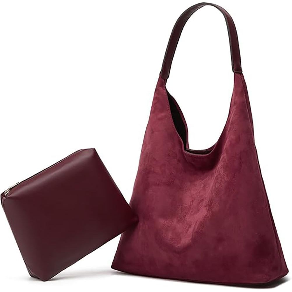 Trendy Suede Tote Bags for Women Work Bags Retro Suede Slouchy Bag Travel Handbag Office College Tote Handbag 2025