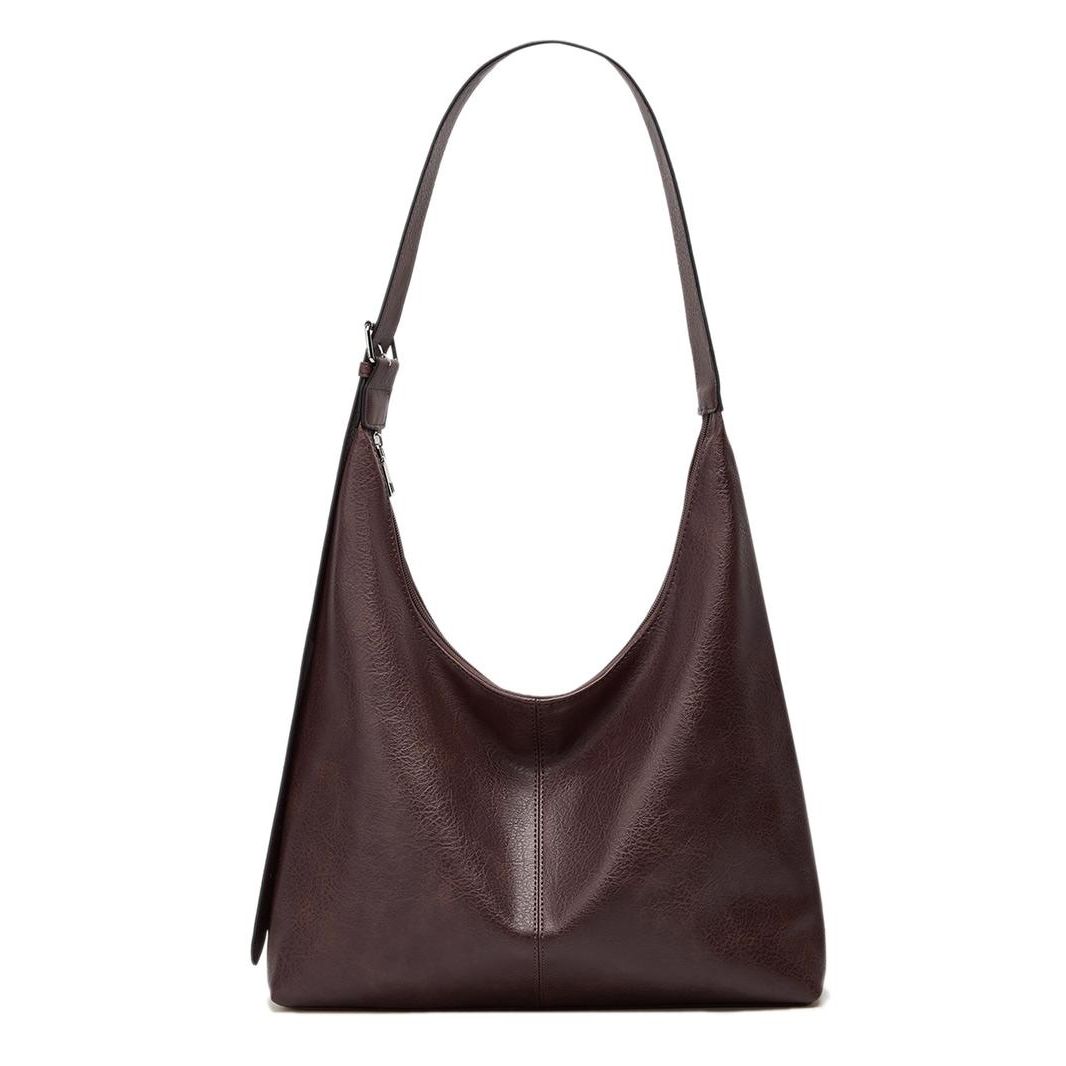 Solid Color Shoulder bag Leather Cute Shoulder Bag, Simple Large Capacity Crossbody Purses 2025, Daily Commuter Purse, Shopping Shoulder Elegant Commuter Bag, Fashionable Bags